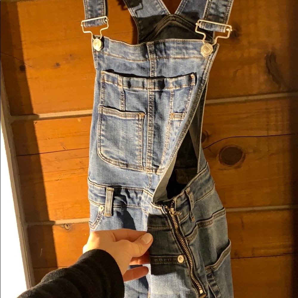 Free People Blue Jean overalls